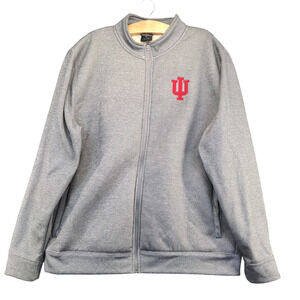 Colosseum Men's Indiana Hoosiers Full Zip Sweatshirt Gray XL Long Sleeve Sherpa